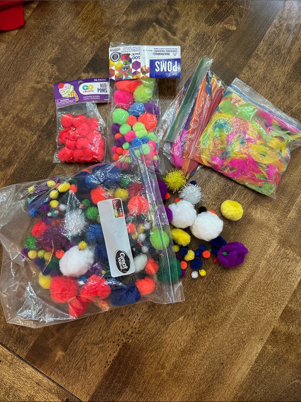 Craft Pom Pom and Feather Assortment – Multicolor Kids Accessories